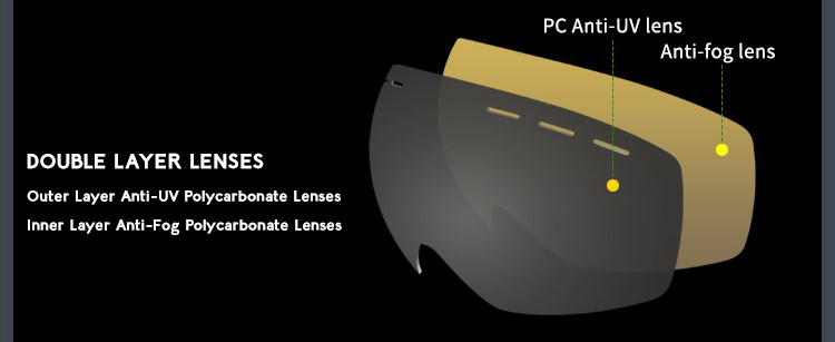 Murray Prescription Ski and Snowboard Goggles Yellow - Dual Layer Anti Fog Polarized Lenses