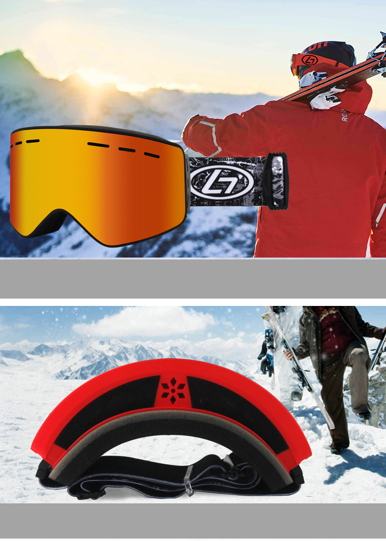 Murray Prescription Ski and Snowboard Goggles Red - Dual Layer Anti Fog Polarized Lenses