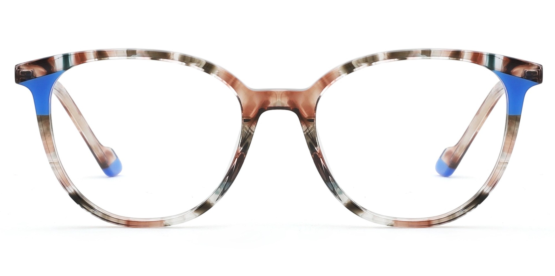 Benicia Cat Eye Prescription Glasses Blue Tortoise - Spring Hinge Eyeglasses
