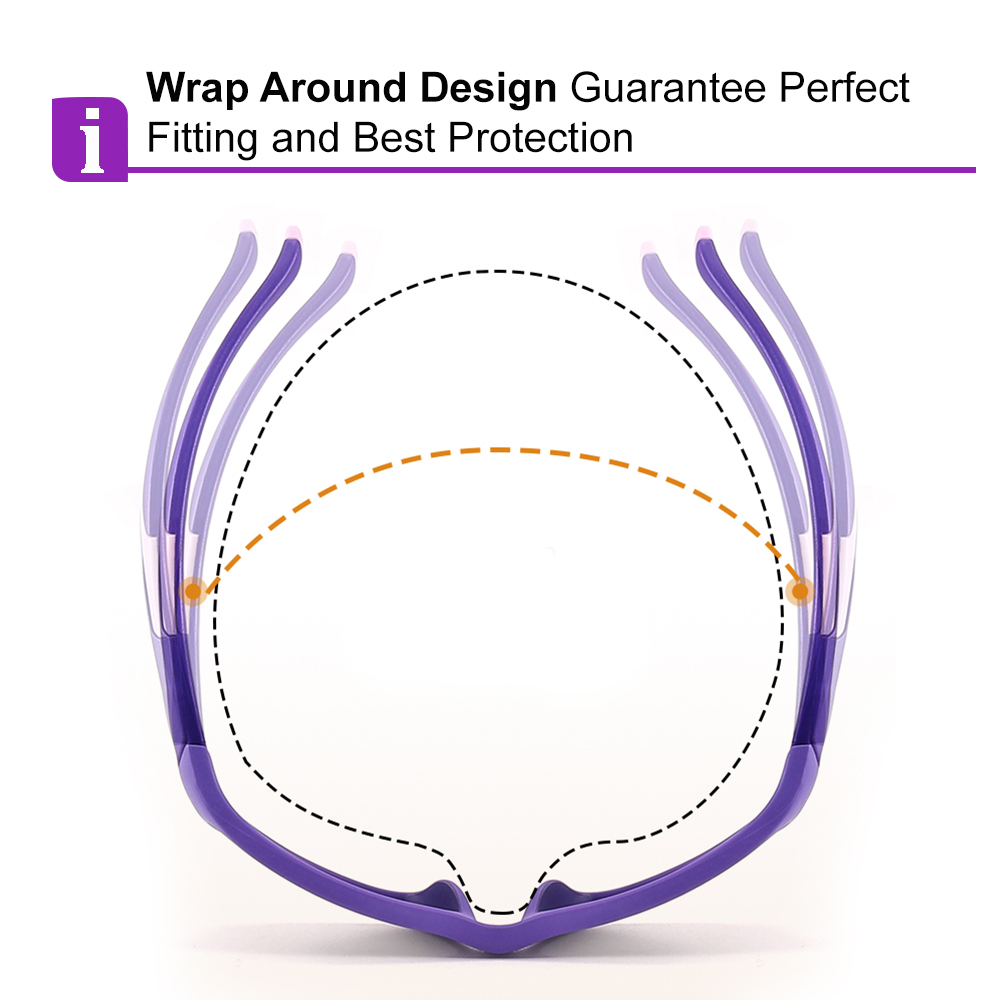 Olivia Gray Prescription Sports Goggles For Kids - Bendable Impact Resistant - Youth Soccer, Football, Basketball, Baseball Glasses