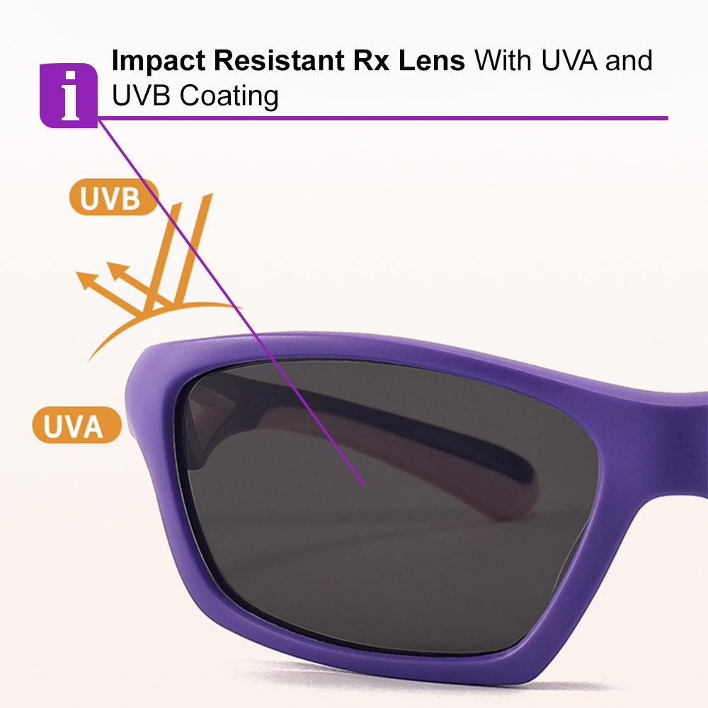 Olivia Blue Prescription Sports Goggles For Kids - Soft Gel Padding - Soccer, Football, Basketball, Baseball