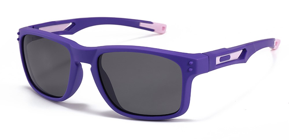 Noah Purple Prescription Sports Goggles For Kids - Bendable Impact Resistant - Youth Soccer, Football, Basketball, Baseball Glasses 