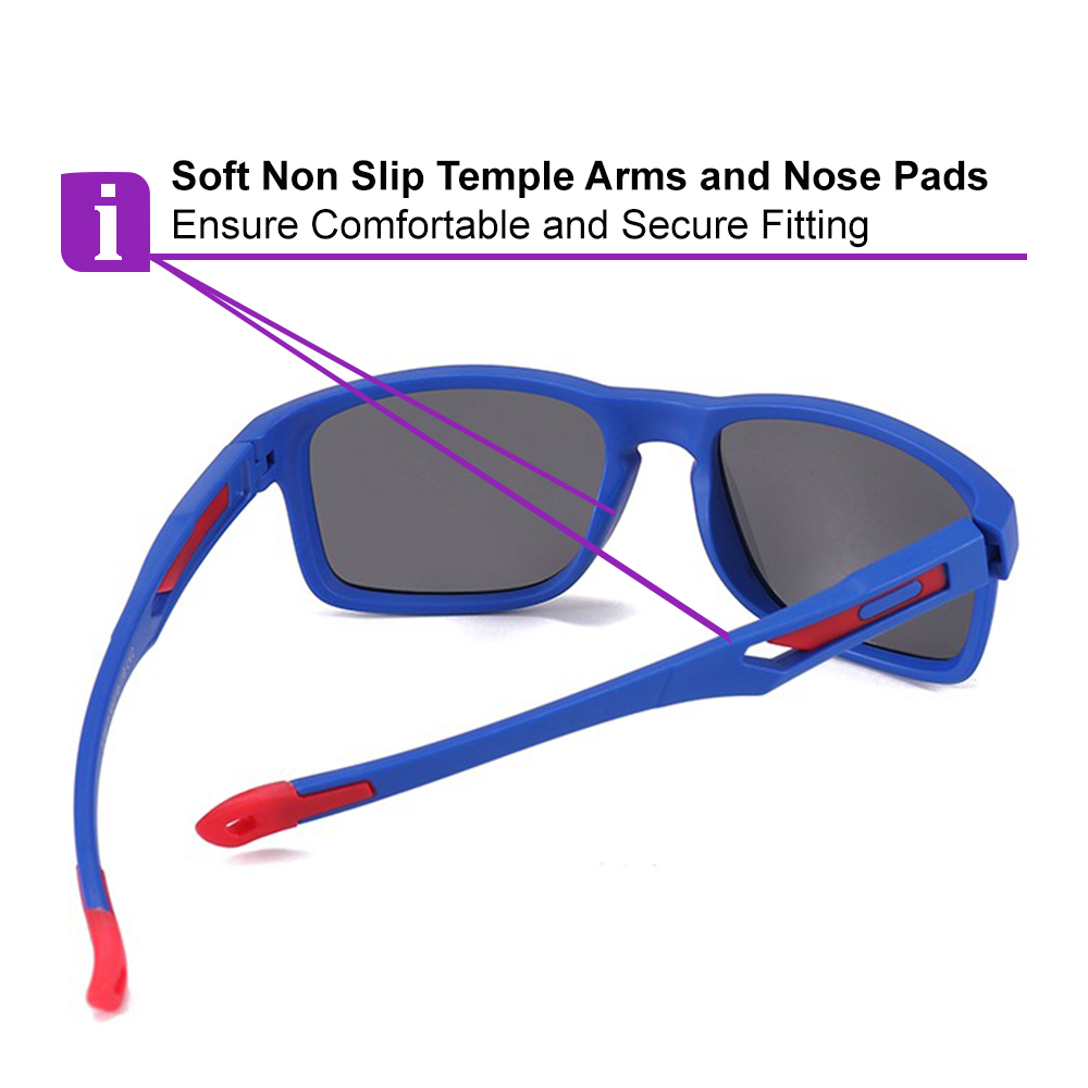 Noah Purple Prescription Sports Goggles For Kids - Bendable Impact Resistant - Youth Soccer, Football, Basketball, Baseball Glasses 