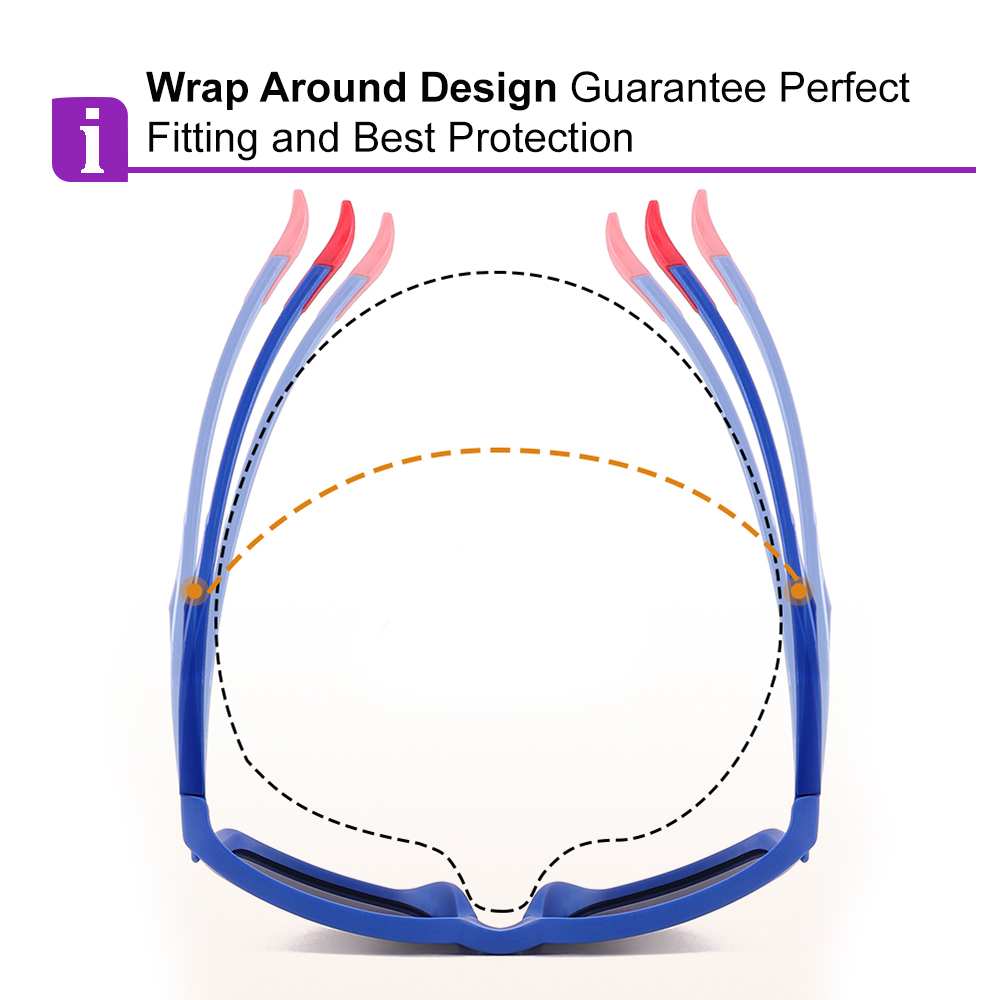 Noah Purple Prescription Sports Goggles For Kids - Bendable Impact Resistant - Youth Soccer, Football, Basketball, Baseball Glasses 