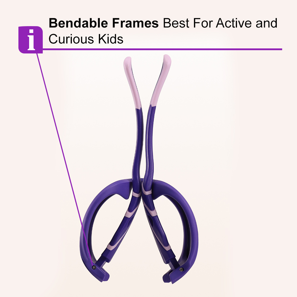 Amelia Purple Prescription Sports Goggles For Kids - Bendable Impact Resistant - Youth Soccer, Football, Basketball, Baseball Glasses 