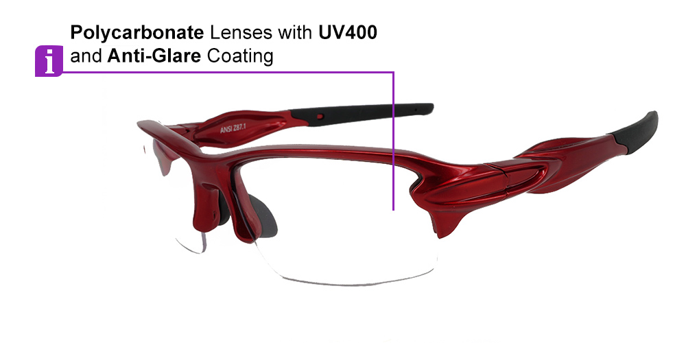 Coho Prescription Safety Glasses Ferrari Red