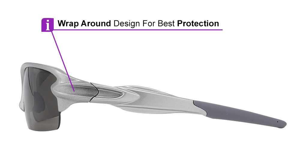 Coho Prescription Sports Sunglasses Silver - Jogging, Cycling and Fishing Glasses