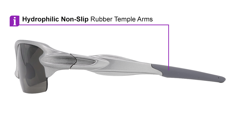 Coho Prescription Sports Sunglasses Silver - Jogging, Cycling and Fishing Glasses