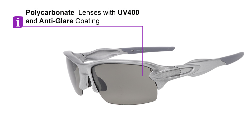 Coho Prescription Sports Sunglasses Silver - Jogging, Cycling and Fishing Glasses