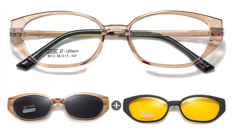 Dorris Polarized Clip On Rx Sunglasses For Women - Accetate Eyeglasses