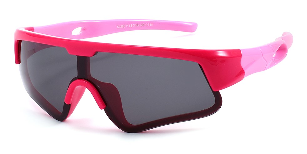 Liam Red Pink Prescription Sports Goggles For Kids - Bendable Impact Resistant - Youth Soccer, Football, Basketball, Baseball Glasses 