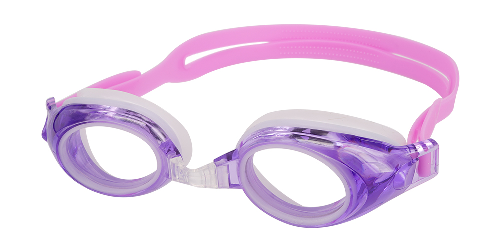 Benson Prescription Swimming Goggles Purple - Nose Clip, Ear Plugs and Watertight Case Included 