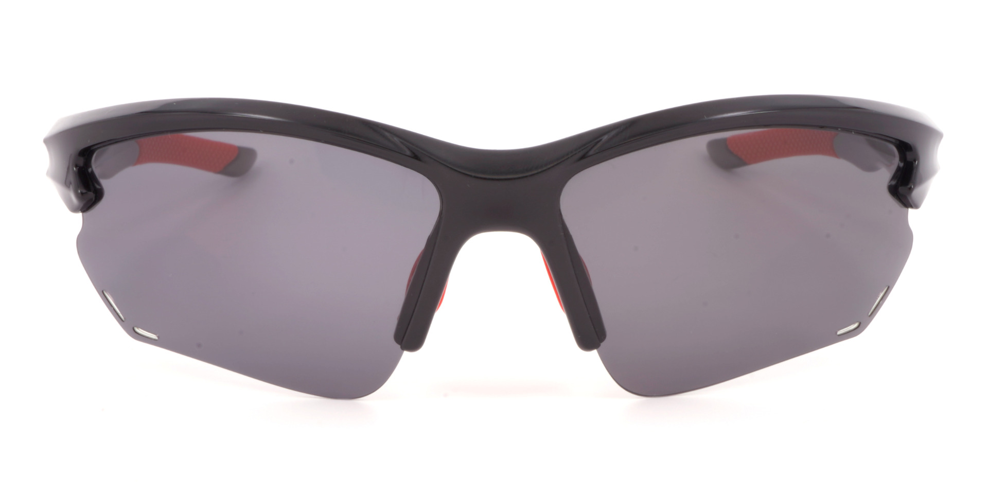 Steele Prescription Sports Glasses Black Red - Cycling, Fishing, Jogging and Baseball Sunglasses - Polarized or Transition Lenses