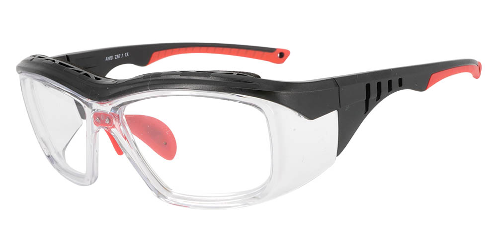 Albany Prescription Safety Glasses Black Red - ANSI Z87.1 Certified