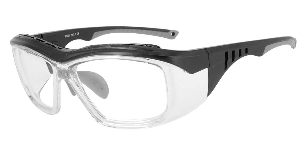 Albany Prescription Safety Glasses Black Grey - ANSI Z87.1 Certified