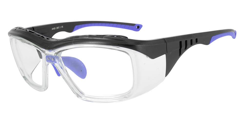 Albany Prescription Safety Glasses Black Blue - ANSI Z87.1 Certified