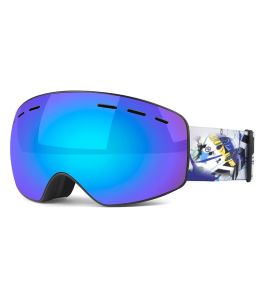 Bountiful Kids and Youth Prescription Ski and Snowboard Goggles Blue - Dual Layer Anti Fog Lenses - Impact Resistance and UV Blocking Lenses