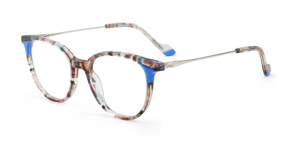 Benicia Cat Eye Prescription Glasses Blue Tortoise - Spring Hinge Eyeglasses