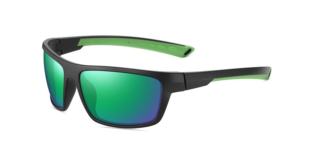 Palisade Prescription Sports Glasses Black Green - Cycling, Fishing and Jogging Goggles - Polarized or Transition Lenses