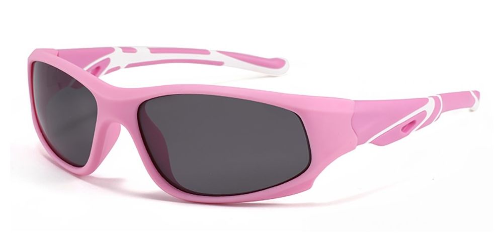 Amelia Pink Prescription Sports Goggles For Kids - Bendable Impact Resistant - Youth Soccer, Football, Basketball, Baseball Glasses