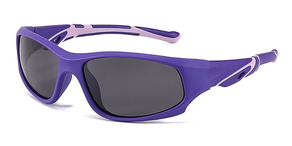 Amelia Purple Prescription Sports Goggles For Kids - Bendable Impact Resistant - Youth Soccer, Football, Basketball, Baseball Glasses 