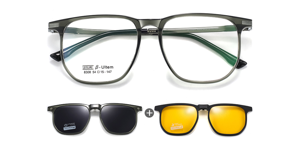 Allentown Polarized Clip On Prescription Sunglasses and Eyeglasses