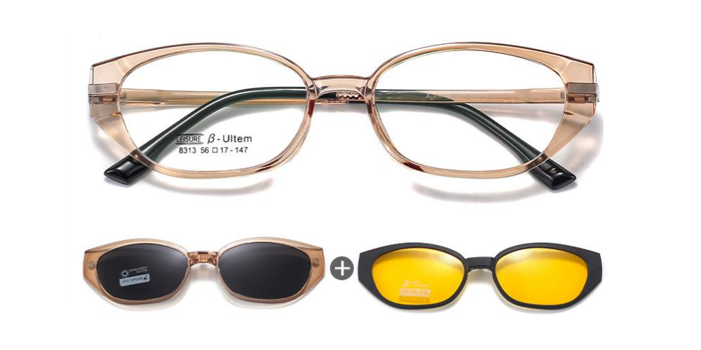 Dorris Polarized Clip On Rx Sunglasses For Women - Accetate Eyeglasses