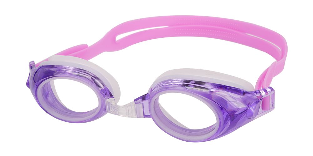 Benson Prescription Swimming Goggles Purple - Nose Clip, Ear Plugs and Watertight Case Included