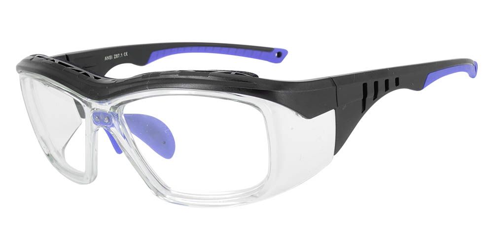 Albany Prescription Safety Glasses Black Blue - ANSI Z87.1 Certified