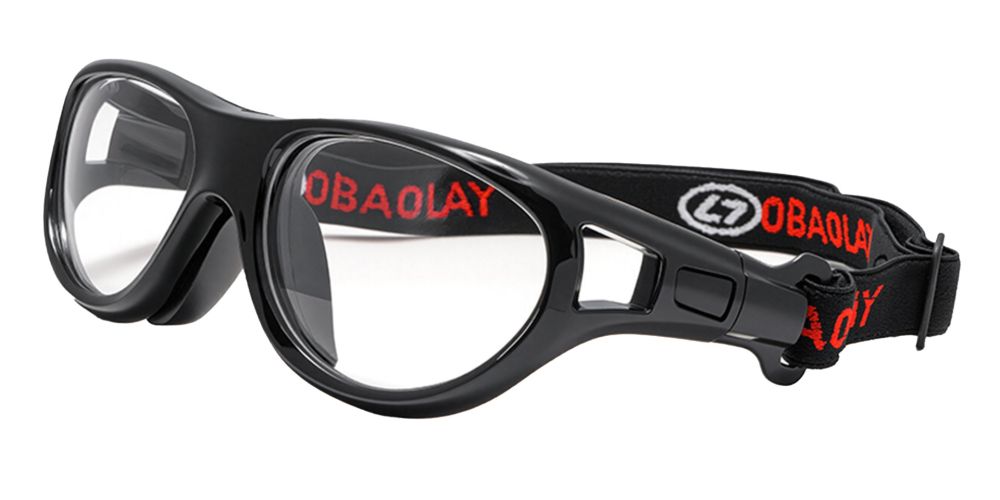 Atlas Prescription Sports Goggles Black - Interchangeable Headband - Basketball, Football & Soccer Glasses