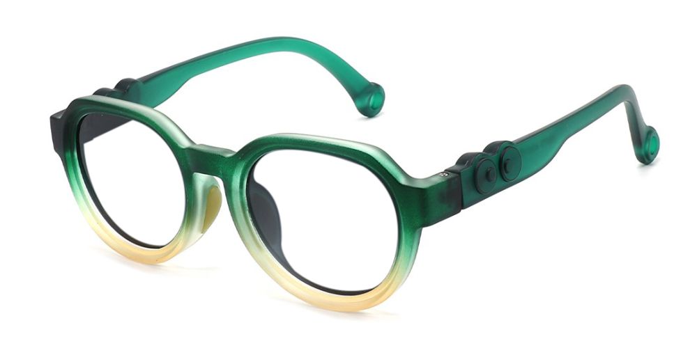 Elijah Green RX Glasses For Youth - Kids Friendly Impact Resistant - Boys and Girls Prescription Eyeglasses 