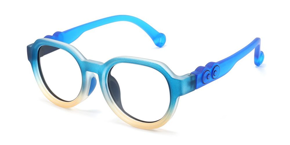 Elijah Blue RX Glasses For Youth - Kids Friendly Impact Resistant - Boys and Girls Prescription Eyeglasses 