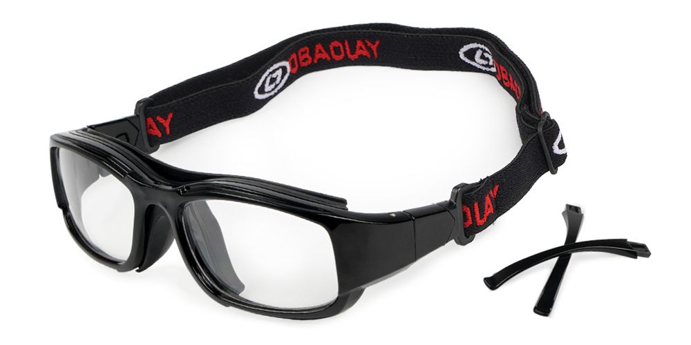 Alberta Prescritpion Sports Glasses & Goggles Black - Interchangeable Headband - Basketball, Baseball, Football & Soccer Glasses