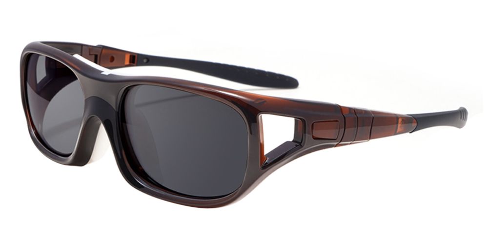 Sierra Prescription Sports Goggles Brown - Interchangeable Headband - Basketball, Football & Soccer Glasses