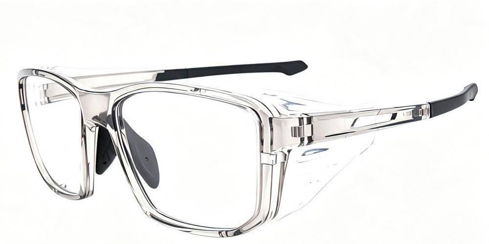 Matrix Buffalo Prescription Safety Glasses Clear -- ANSI Z87.1 Certified - Removable Flip Up Sun Clip For Indoor and Outdoor Use