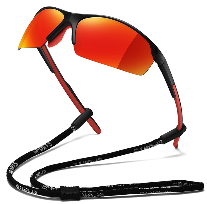 Hornell Prescription Sports Glasses & Sunglasses Black Red - Cycling, Jogging and Fishing Glasses