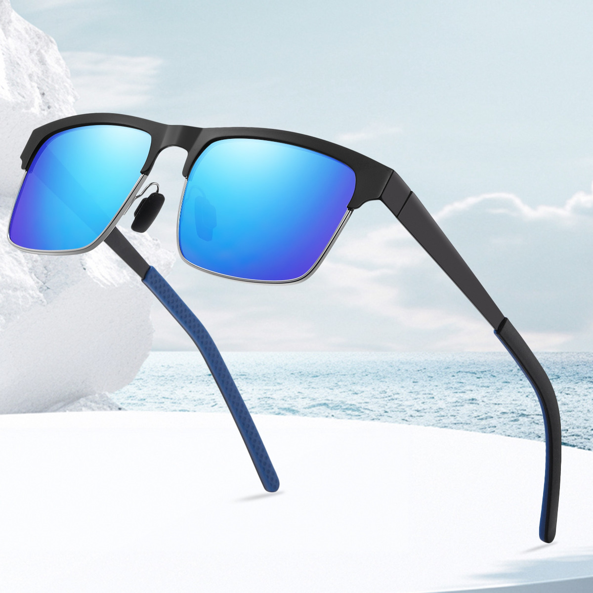 Matrix Blue Halo Prescription Sports Sunglasses -- Jogging, Cycling, Fishing and Golfing Glasses