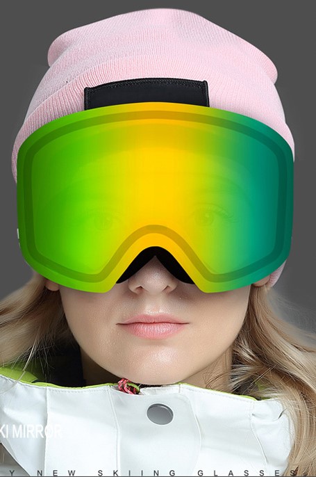 Kimberly Prescription Ski and Snowboard Goggles Green - Dual Layer Anti Fog Lenses - Impact Resistance and UV Blocking Snow Glasses