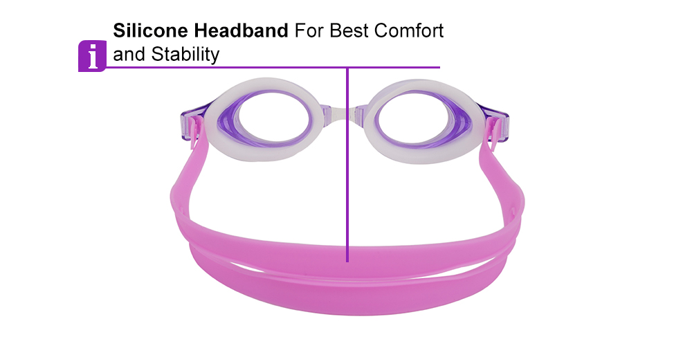 Benson Prescription Swimming Goggles Purple - Nose Clip, Ear Plugs and Watertight Case Included 