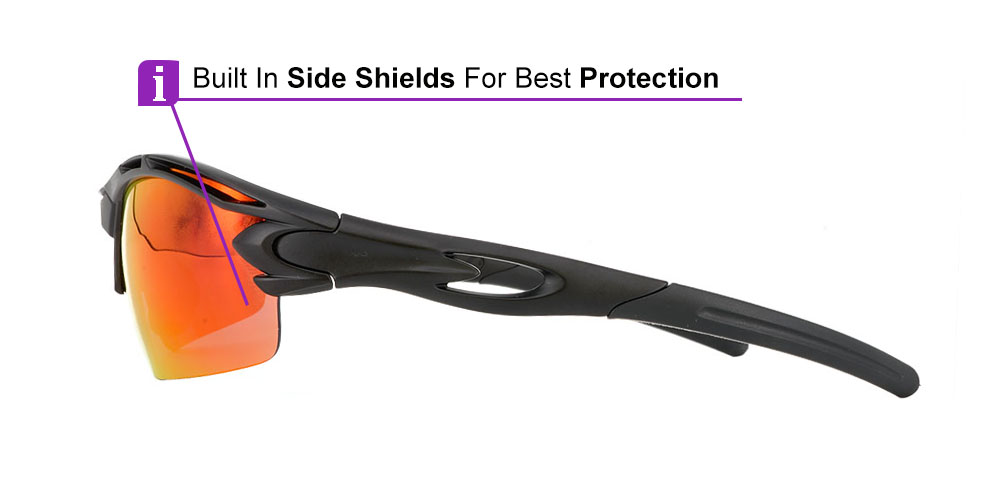 Avalanche Prescription Sports Sunglasses Black - ANSI Z87.1 Certified