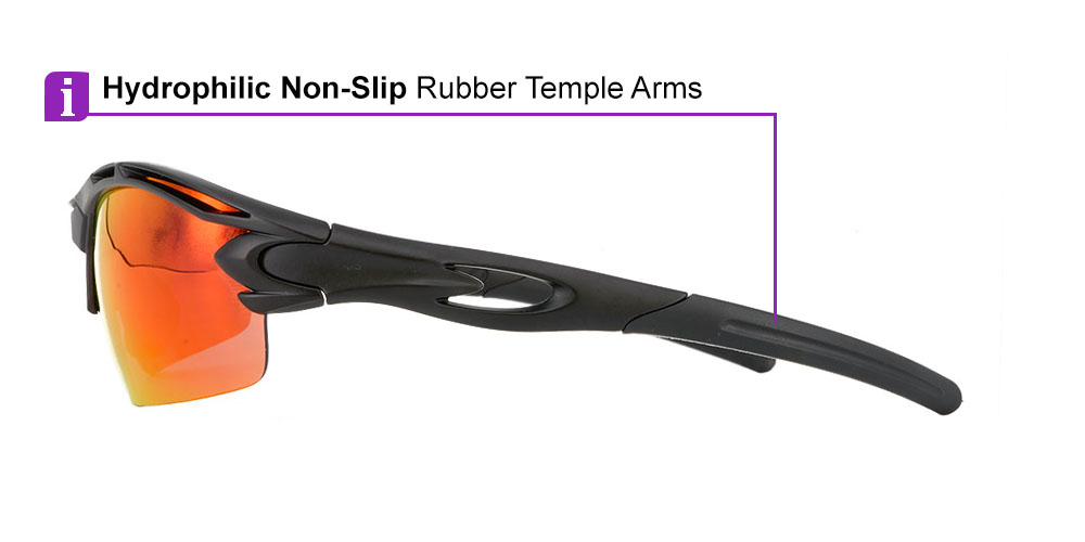 Avalanche Prescription Sports Sunglasses Black - ANSI Z87.1 Certified