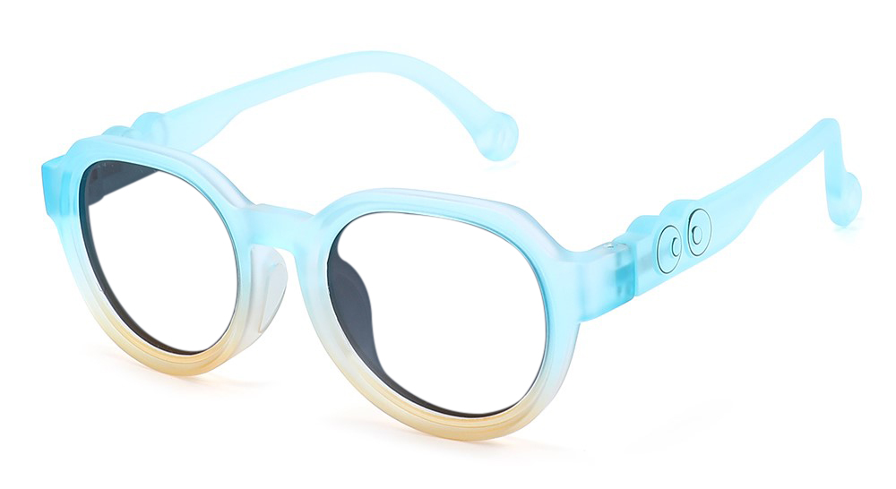 Elijah Light Blue RX Glasses For Youth - Kids Friendly Impact Resistant - Boys and Girls Prescription Eyeglasses 