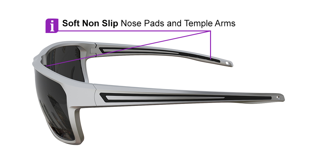 Matrix Victor Prescription Sports Safety Sunglasses Silver - Cycling, Tennis and Baseball Glasses