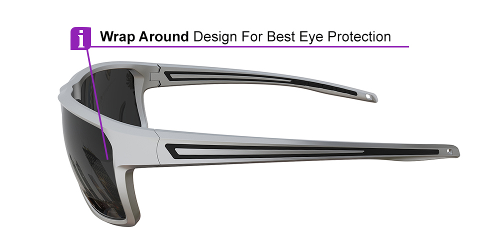 Matrix Victor Prescription Sports Safety Sunglasses Silver - Cycling, Tennis and Baseball Glasses