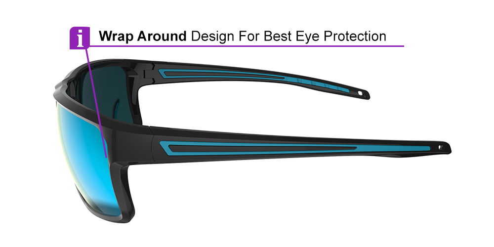 Matrix Victor Prescription Sports Safety Sunglasses Blue - Cycling, Tennis and Baseball Glasses