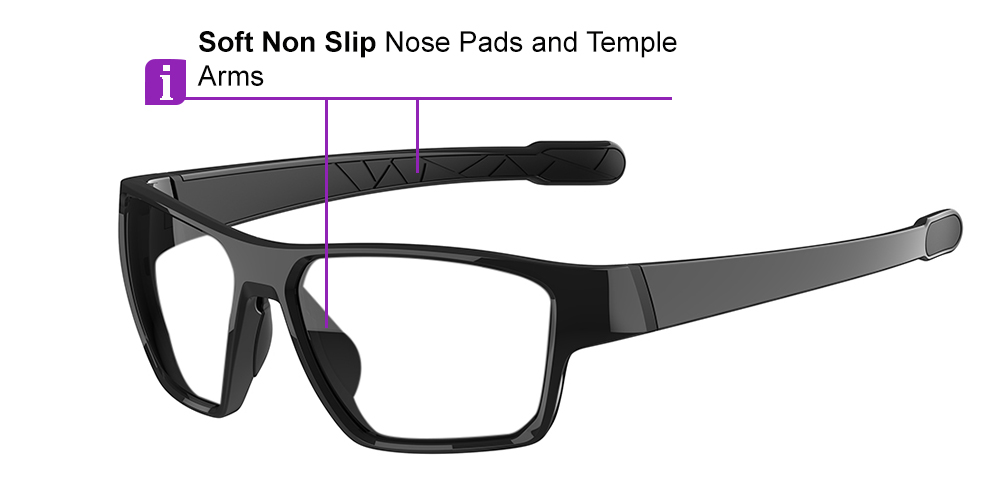 Matrix Shelby Prescription Safety Glasses Black - ANSI Z87.1 Certified - Industrial, Construction and Tactical Glasses