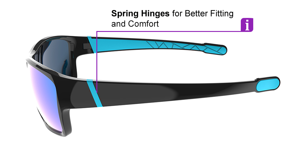 Matrix Shelby Prescription Sports Sunglasses Black Blue - Cycling, Running or Baseball Glasses