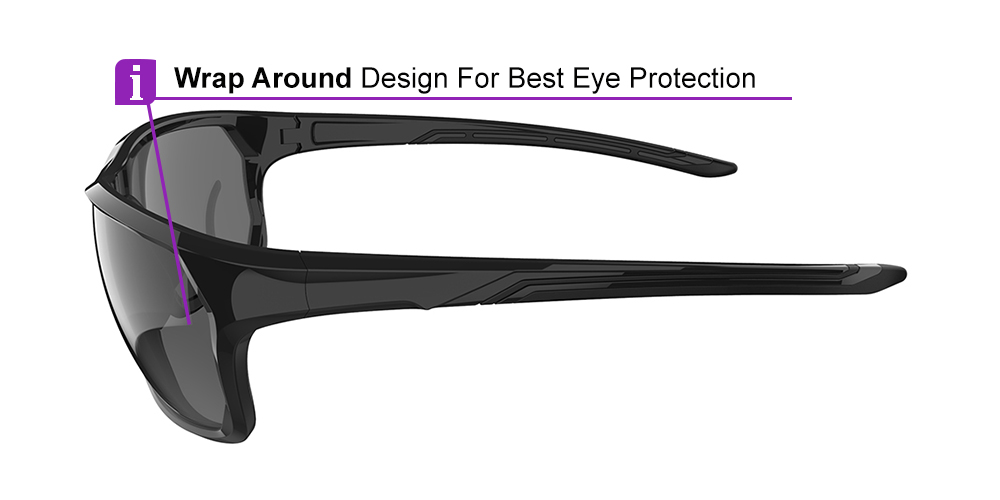 Matrix Upton Prescription Sports Safety Sunglasses Black - Cycling, Tennis and Baseball Glasses