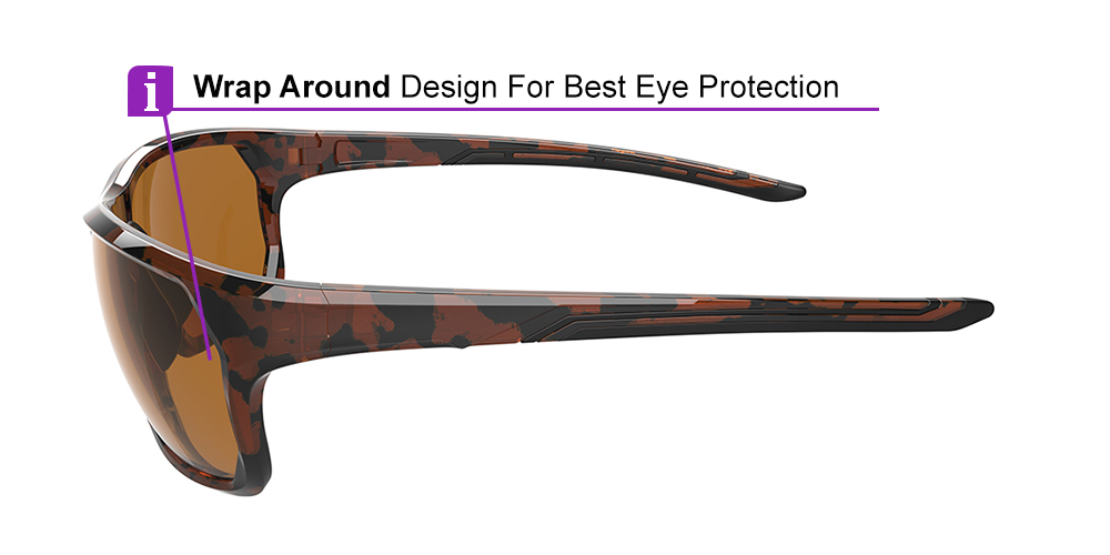 Matrix Upton Prescription Sports Safety Sunglasses Demi Amber - Cycling, Tennis and Baseball Glasses