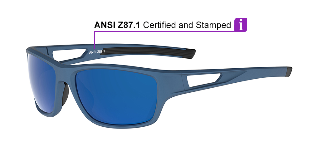 Matrix Salem Prescription Safety Glasses Blue - ANSI Z87.1 Certified - Construction, Industrial or Tactical Glasses